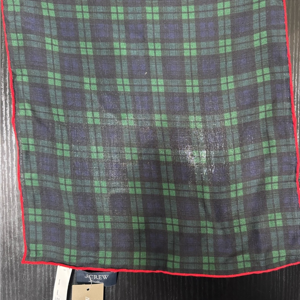 J.Crew Green and Blue Plaid pocket square